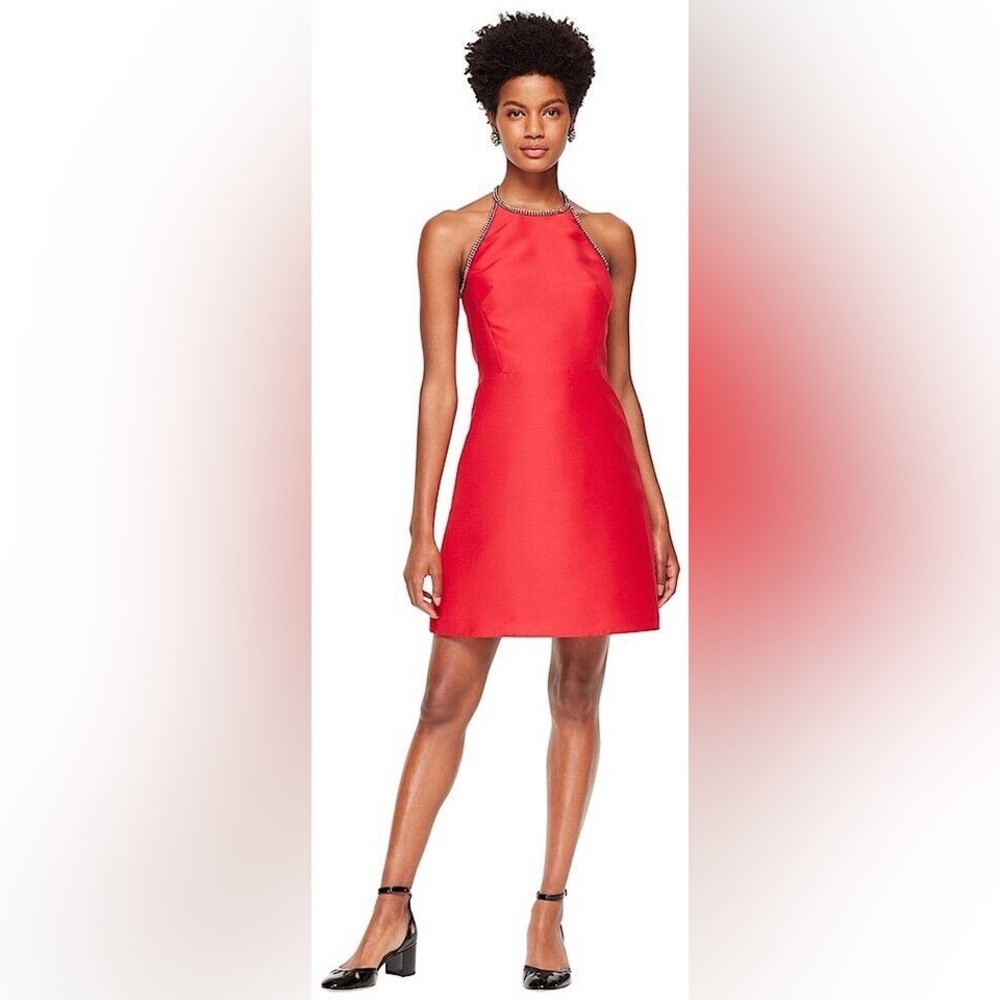 NWT $448 Kate Spade Embellished A-Line Bow Dress